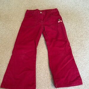 Gymboree pants with cherry appliqué